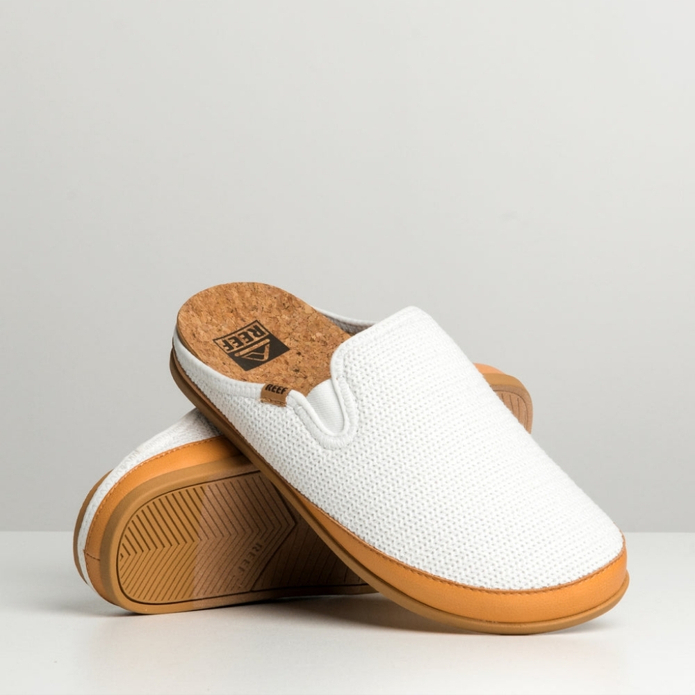 REEF WOMENS REEF CUSHION HOMEY WHITE SLIPPER Slides Flats Size 8